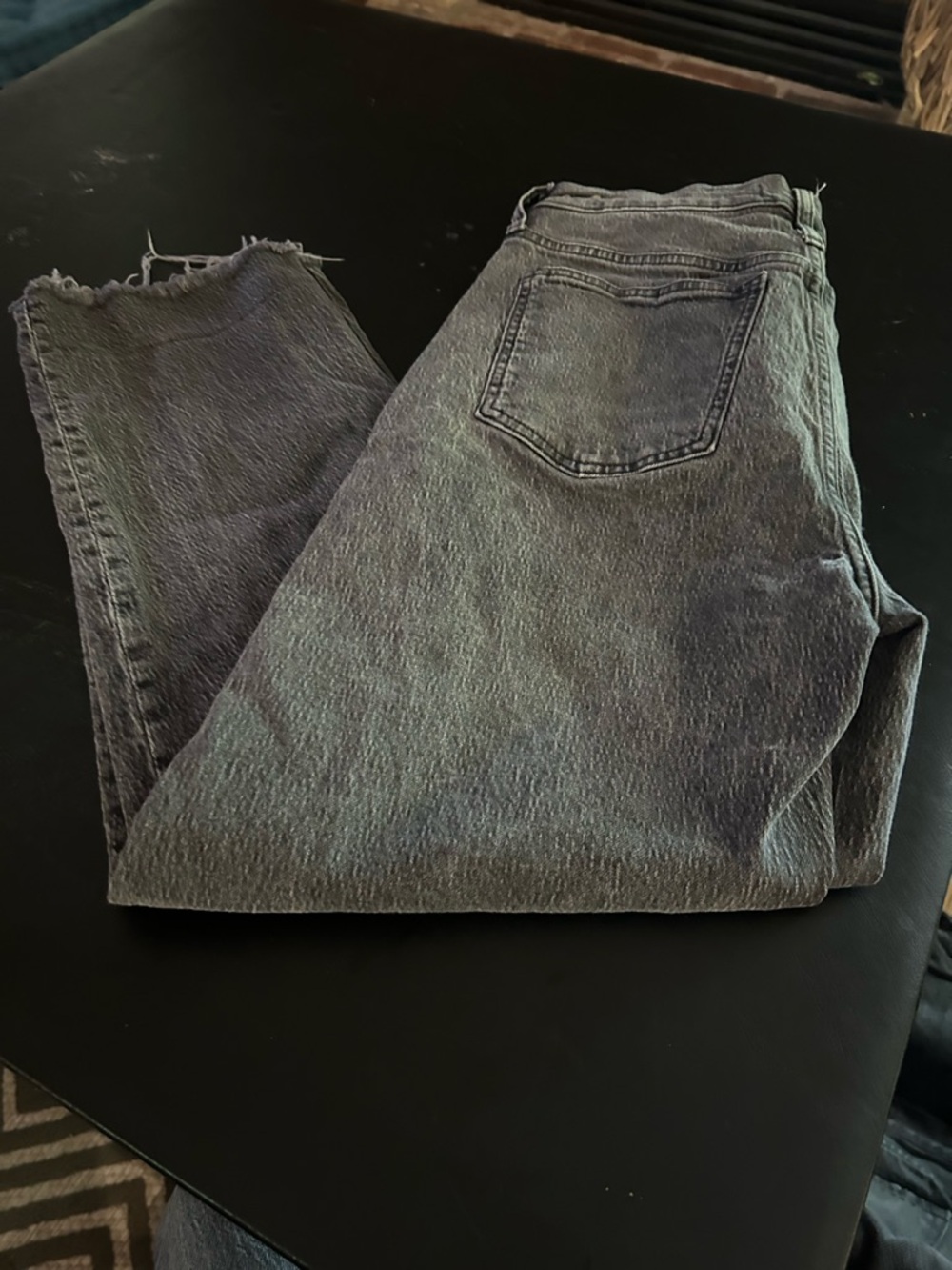 Madewell Straight Leg Jeans in Washed Black